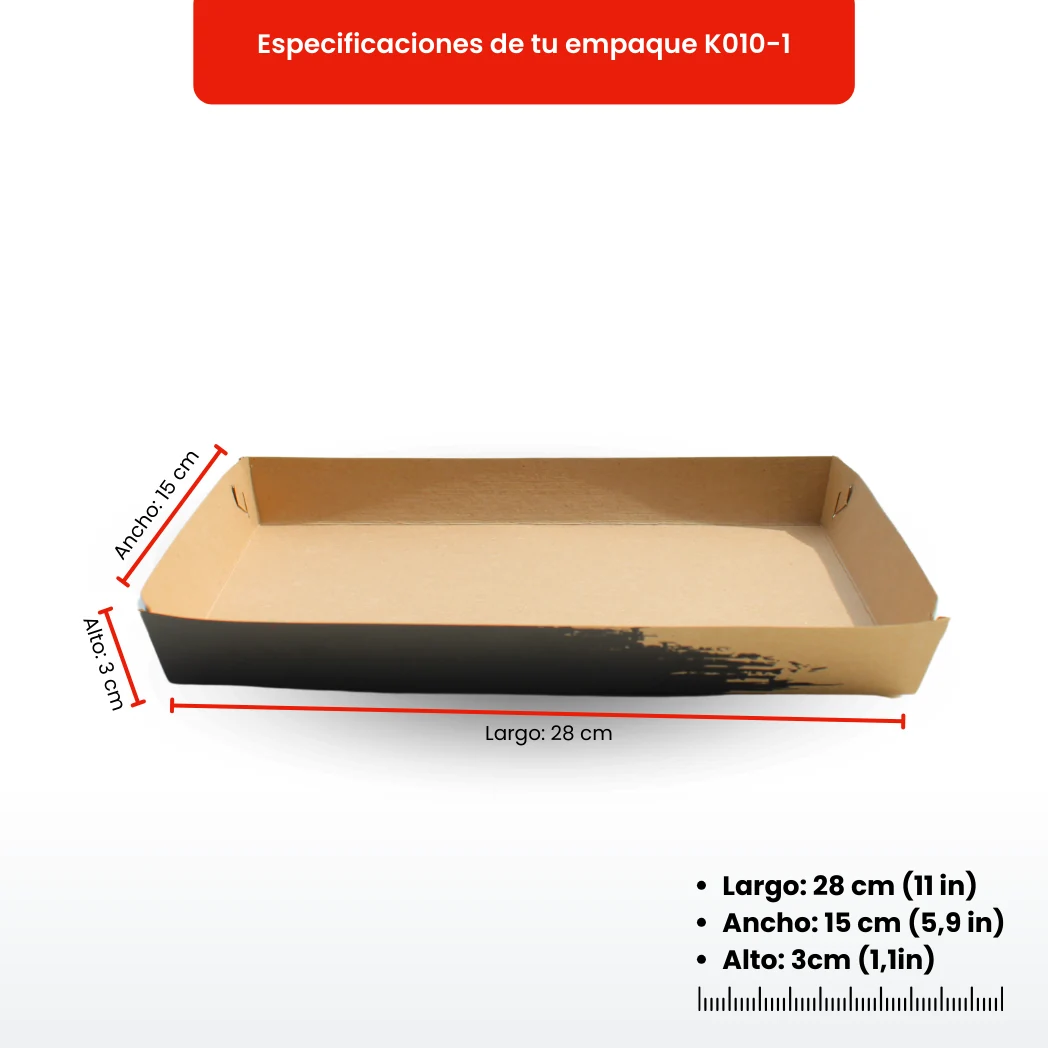 Rectangular Kraft Tray K010-1 view 3