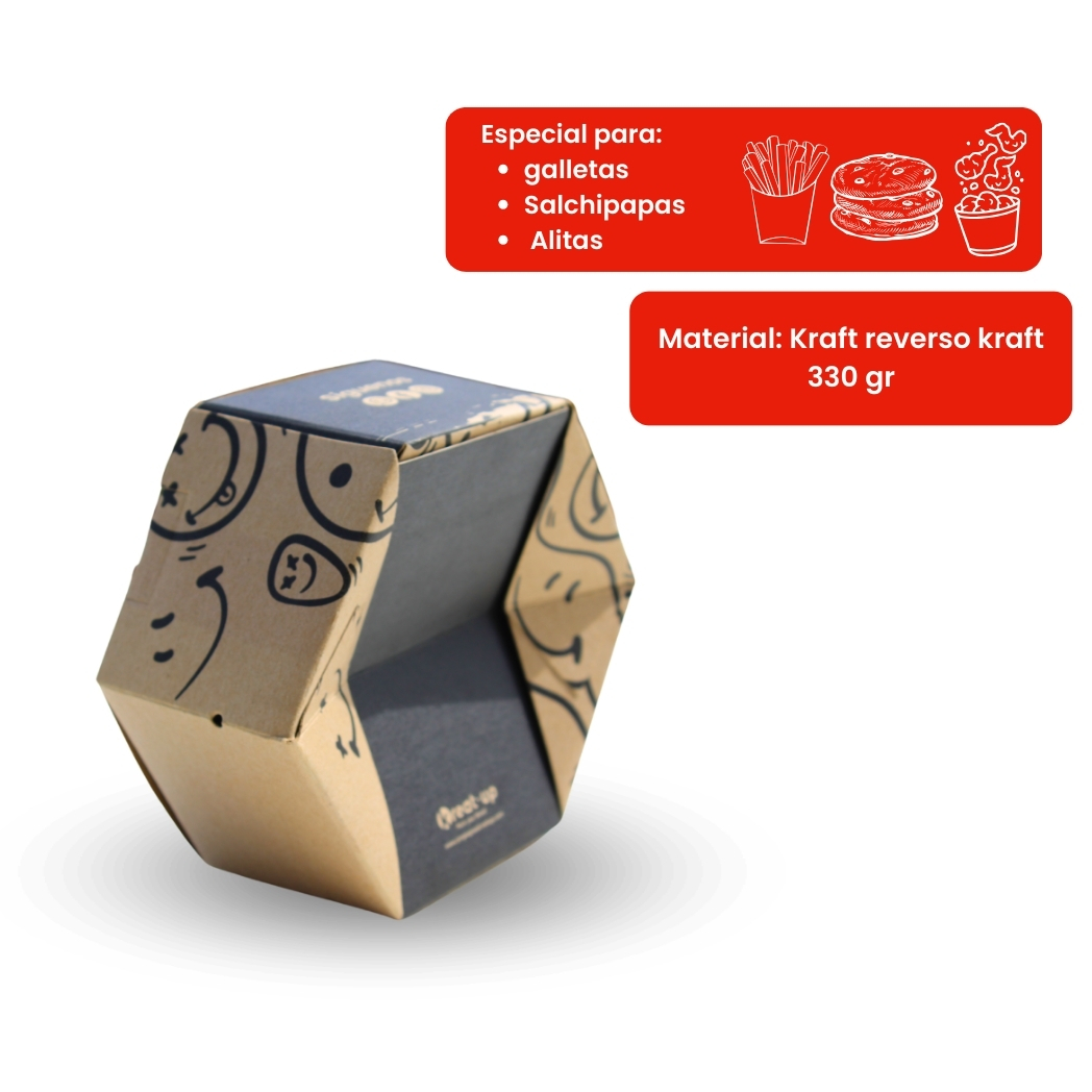Home 18 Hexagonal Kraft Box K02 view 2
