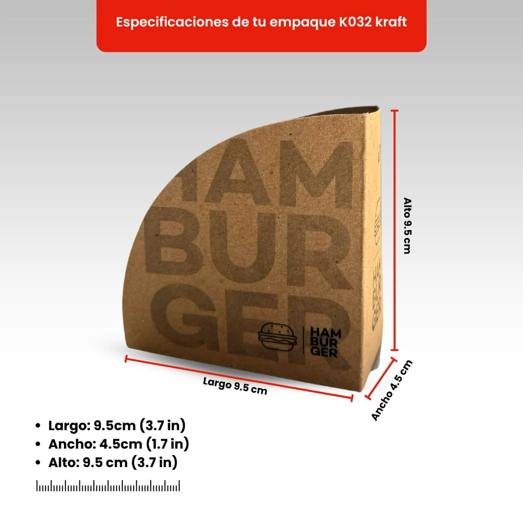 Stock Packaging 12 Kraft Burger Holder K032 view 2